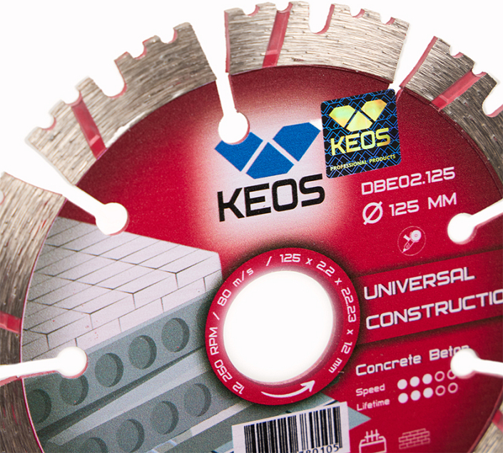 Сегменты диска алмазного сегментного Keos Universal Construction 125 мм